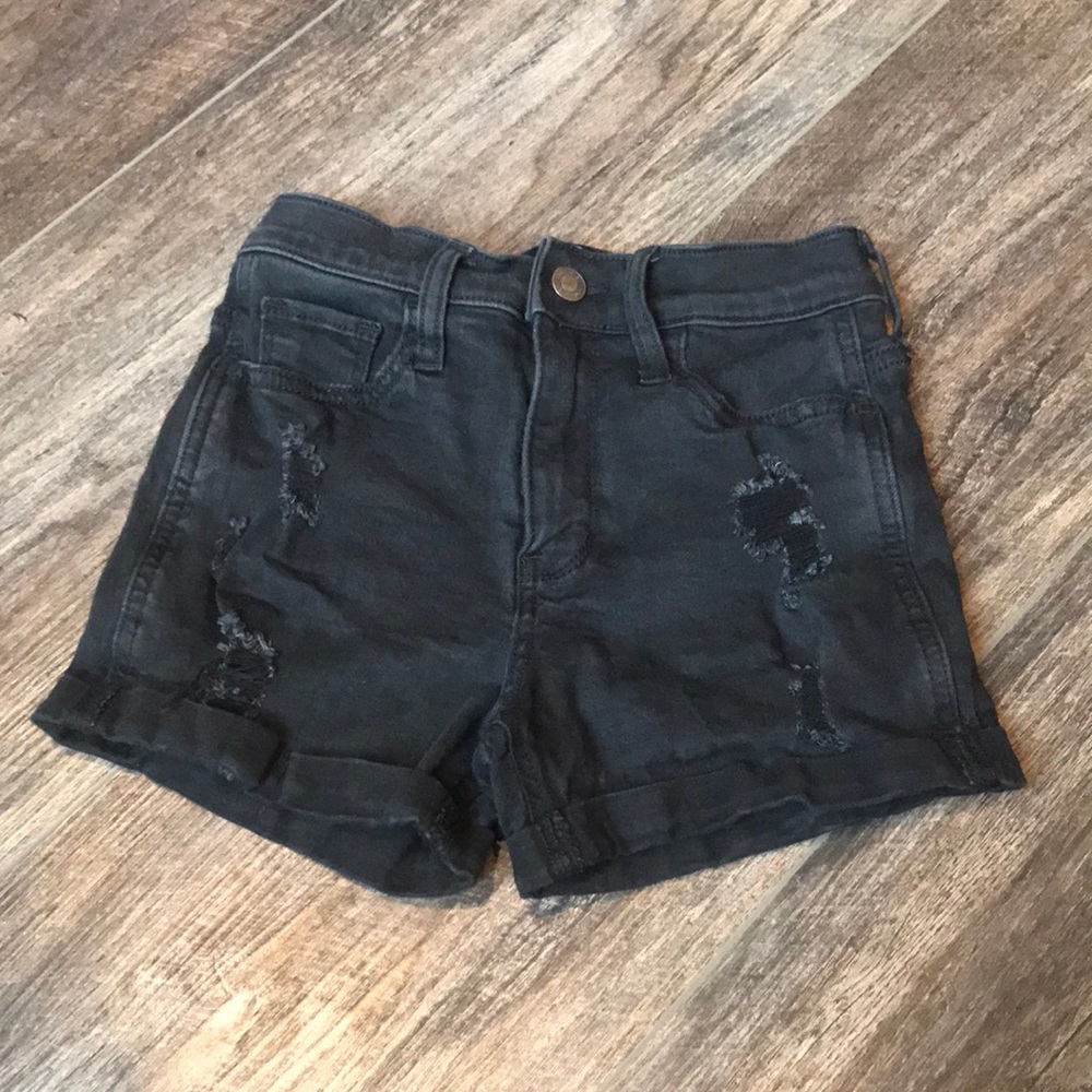 Black Hollister Stretchy Jean Shorts